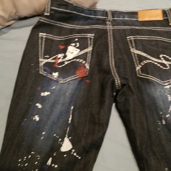 Jean painted Capri 3/4 Patriotic - Picture 3 of 7